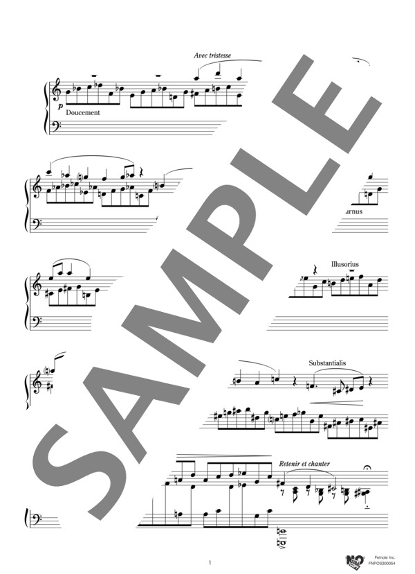 （犬のための）ぶよぶよした本当の前奏曲より『家でひとり』 (エリック・サティ) / ピアノソロ 中級 - サンプル譜面 1/2