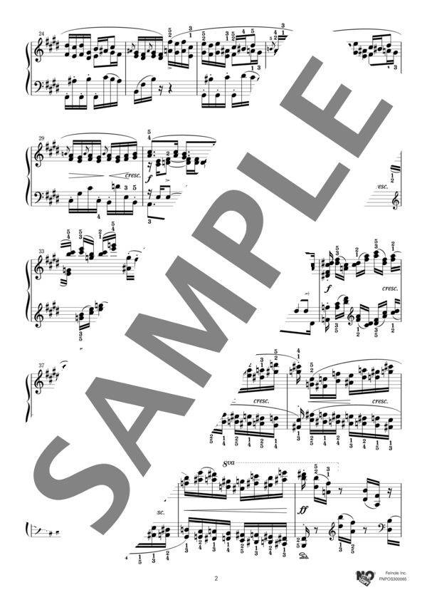 エチュード 第3番 『別れの曲』 (フレデリック・ショパン) / ピアノソロ 上級 - サンプル譜面 2/5