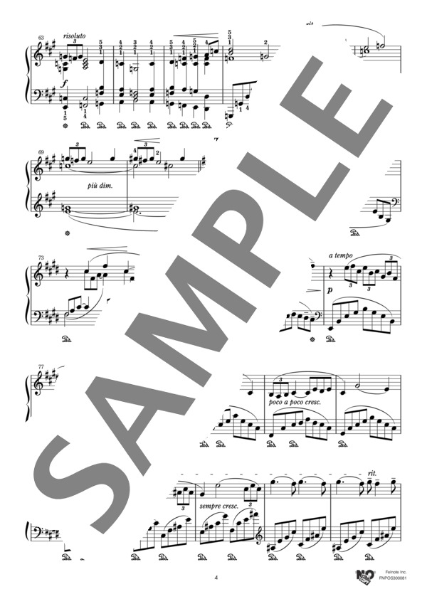 2つのアラベスクより『アラベスク 第1番』 (クロード・アシル・ドビュッシー) / ピアノソロ 中〜上級 - サンプル譜面 4/5