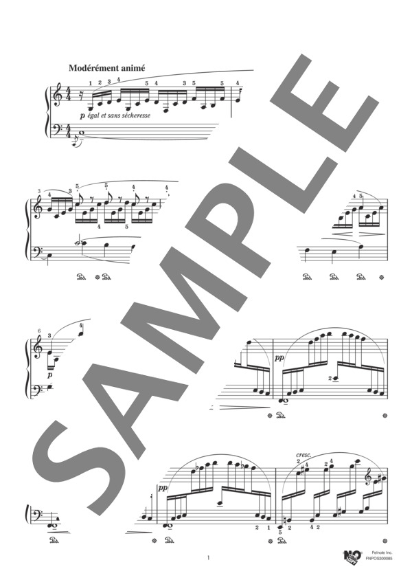 子供の領分より『グラドゥス・アド・パルナッスム博士』 (クロード・アシル・ドビュッシー) / ピアノソロ 中〜上級 - サンプル譜面 1/5