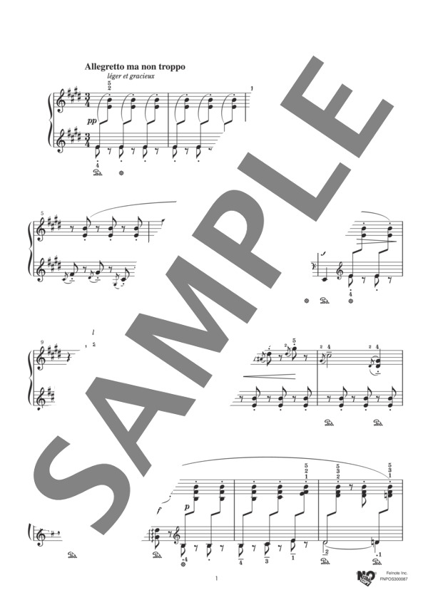 子供の領分より『人形のセレナード』 (クロード・アシル・ドビュッシー) / ピアノソロ 中〜上級 - サンプル譜面 1/5