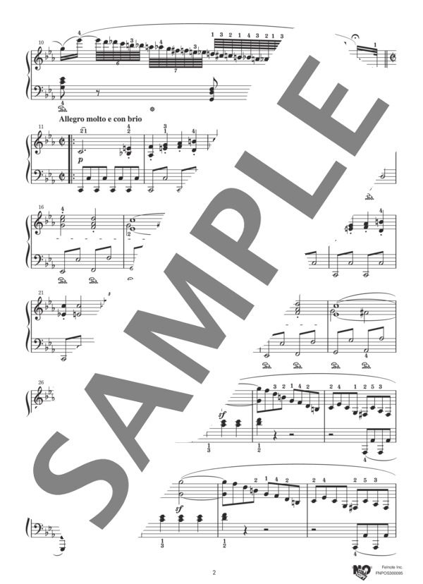 ピアノ・ソナタ 第8番 『悲愴』 (ルートヴィヒ・ヴァン・ベートーヴェン) / ピアノソロ 上級 - サンプル譜面 2/5