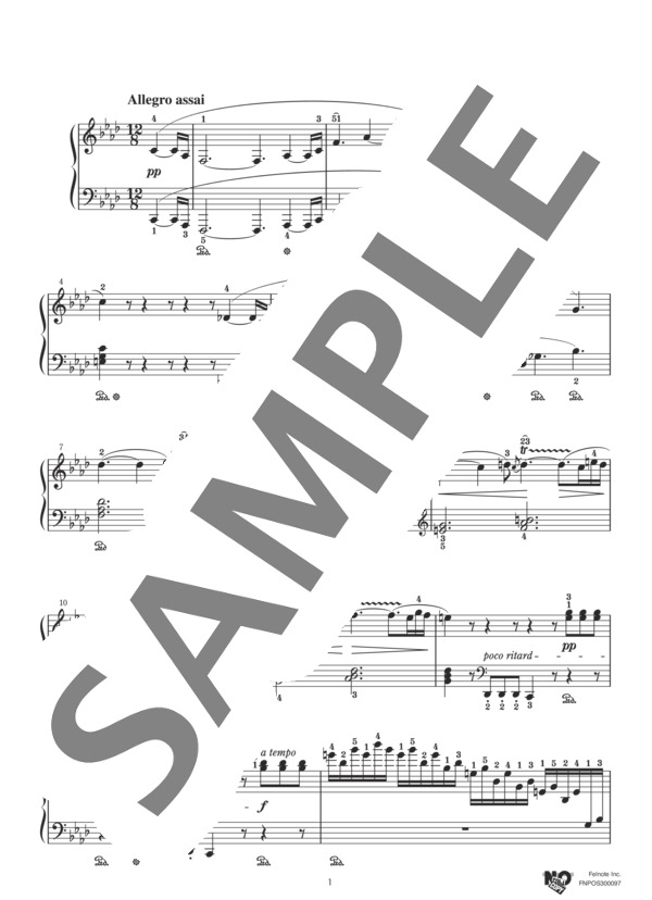 ピアノ・ソナタ 第23番 『熱情』 (ルートヴィヒ・ヴァン・ベートーヴェン) / ピアノソロ 上級 - サンプル譜面 1/5