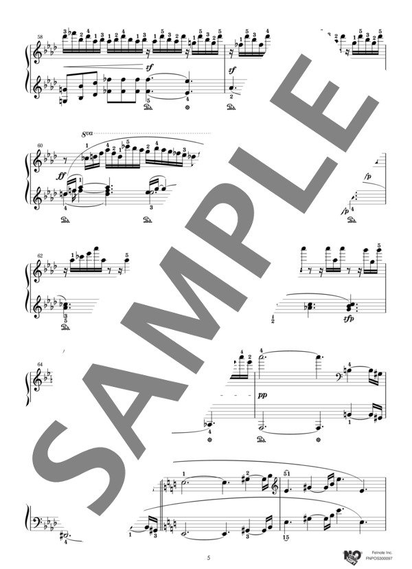 ピアノ・ソナタ 第23番 『熱情』 (ルートヴィヒ・ヴァン・ベートーヴェン) / ピアノソロ 上級 - サンプル譜面 5/5