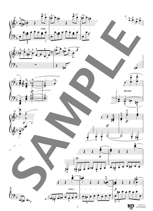 ピアノ・ソナタ 第17番 『テンペスト』 (ルートヴィヒ・ヴァン・ベートーヴェン) / ピアノソロ 上級 - サンプル譜面 3/5