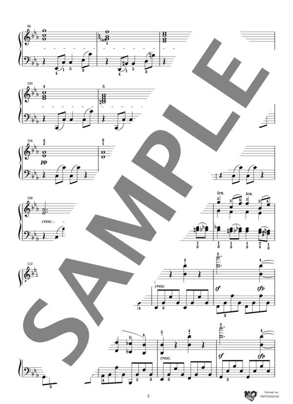 ピアノ・ソナタ 第26番 『告別』 (ルートヴィヒ・ヴァン・ベートーヴェン) / ピアノソロ 上級 - サンプル譜面 5/5