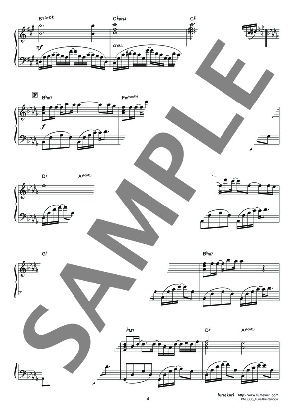 tune the rainbow (坂本 真綾) / ピアノソロ 中級 - サンプル譜面 4/5
