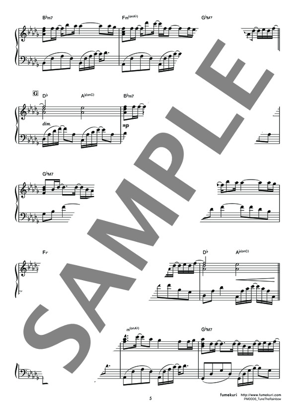tune the rainbow (坂本 真綾) / ピアノソロ 中級 - サンプル譜面 5/5