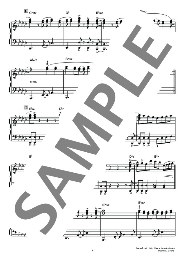 コネクト (Claris) / ピアノソロ 中級 - サンプル譜面 4/5