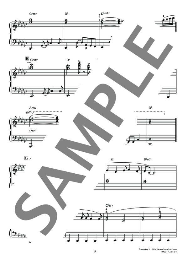 コネクト (Claris) / ピアノソロ 中級 - サンプル譜面 5/5