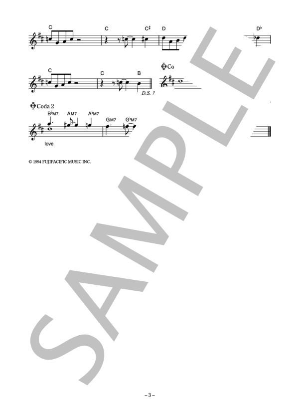 L↔R 「REMEMBER」 コード・歌詞カード付きメロディ譜 / その他 - サンプル譜面 3/4