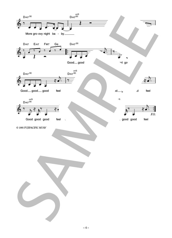 SWELL EMOTION 「GOOD FEELING」 コード・歌詞カード付きメロディ譜 / その他 - サンプル譜面 4/5