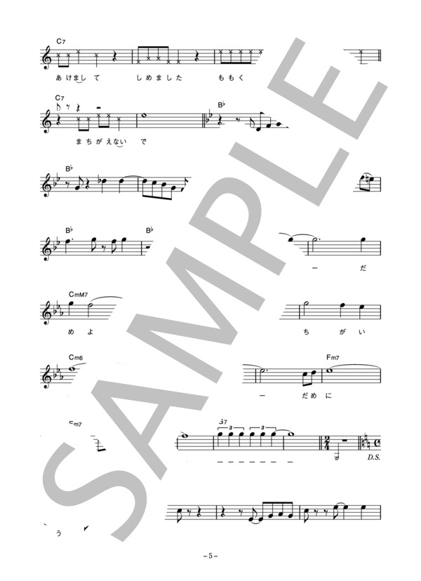 国本武春 「間違えないでおくんなさい」 コード・歌詞カード付きメロディ譜 (国本 武春) / その他 - サンプル譜面 5/5