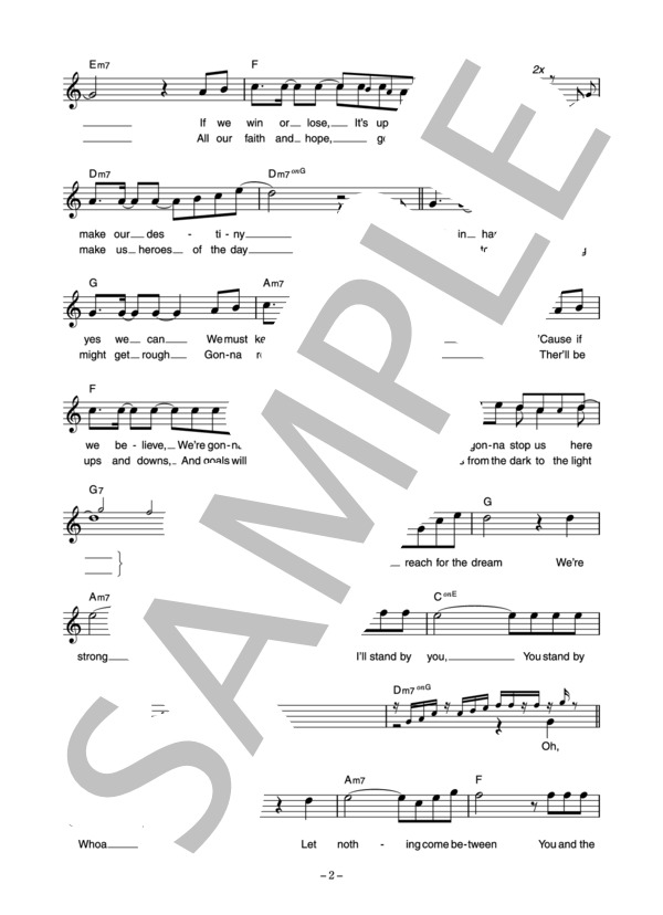 Michael Sembello from Brother Time 「Reach For The Dream」 コード・歌詞カード付きメロディ譜 / その他 - サンプル譜面 2/5