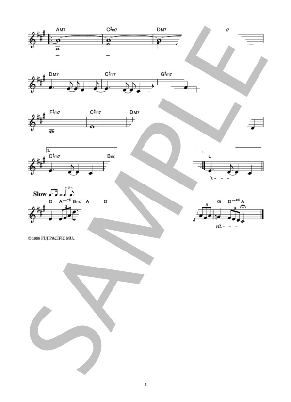 EPO 「寂しくならない別れの言葉」 コード・歌詞カード付きメロディ譜 / その他 - サンプル譜面 4/5