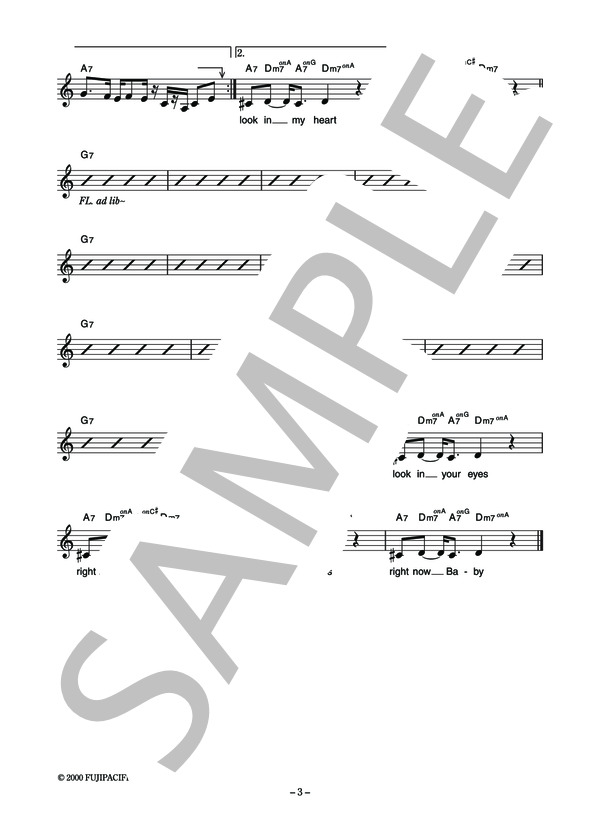 Fayrey 「MY EYES」 コード・歌詞カード付きメロディ譜 (Fayray) / その他 - サンプル譜面 3/4