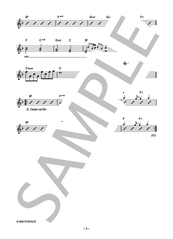 elliott 「時の鐘」 コード・歌詞カード付きメロディ譜 / その他 - サンプル譜面 3/4