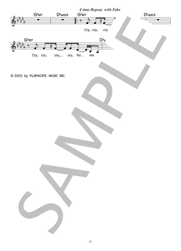 BONNIE PINK 「April Shower」 コード・歌詞カード付きメロディ譜 / その他 - サンプル譜面 3/4