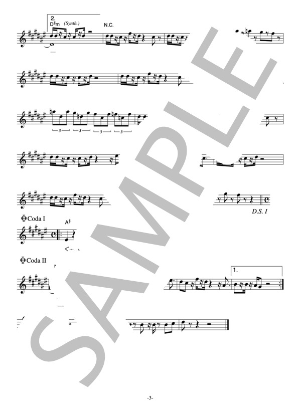 KING 「STARS」 コード・歌詞カード付きメロディ譜 / その他 - サンプル譜面 3/4