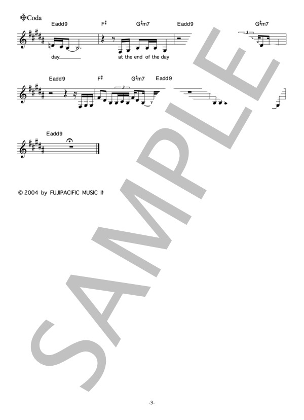 BONNIE PINK 「Walk With You」 コード・歌詞カード付きメロディ譜 / その他 - サンプル譜面 3/4