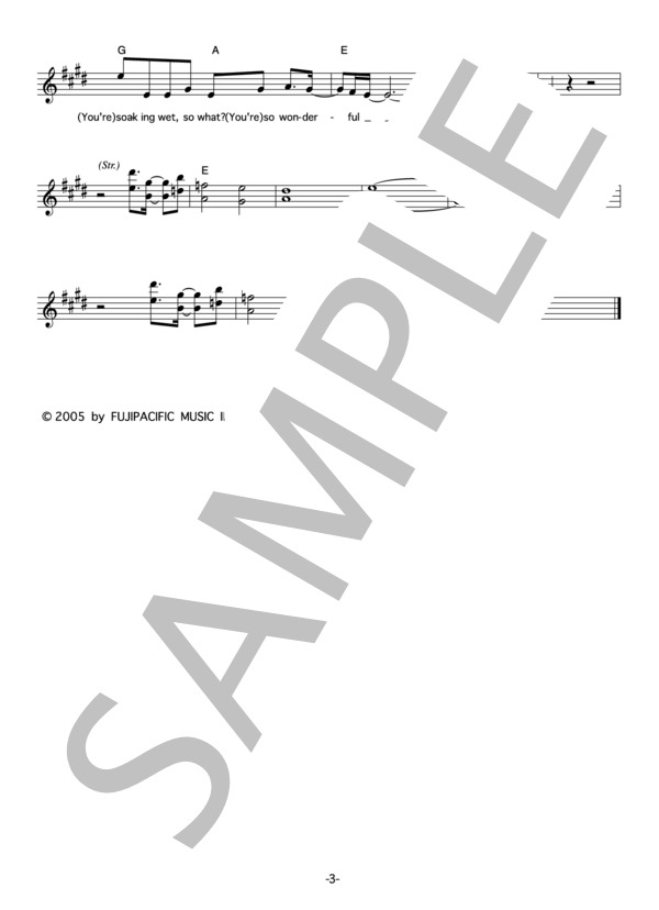 BONNIE PINK 「So Wonderful」 コード・歌詞カード付きメロディ譜 / その他 - サンプル譜面 3/4