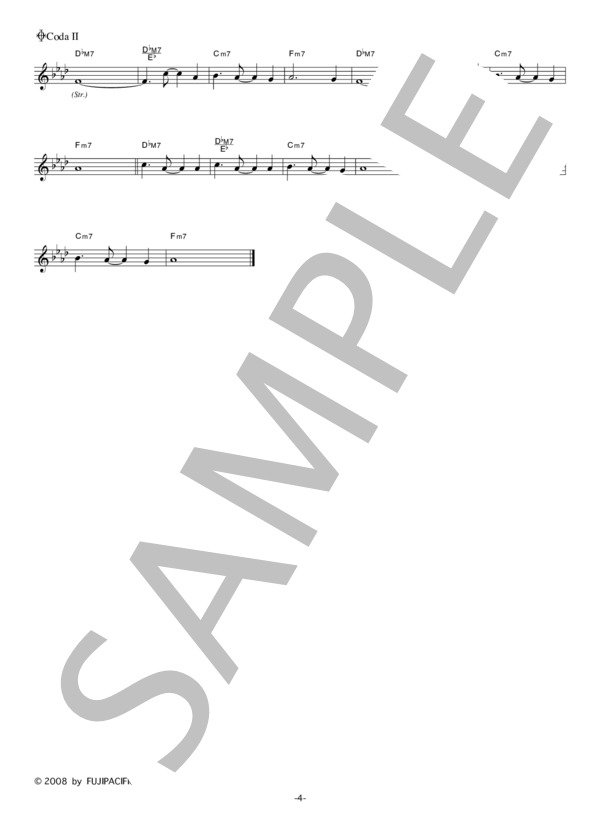 CLIFF EDGE 「LaLa-Bye…」 コード・歌詞カード付きメロディ譜 / その他 - サンプル譜面 4/5