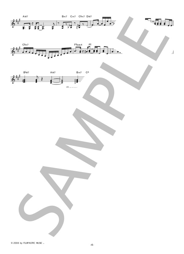 鶴 「夏の魔物」 コード・歌詞カード付きメロディ譜 / その他 - サンプル譜面 4/5