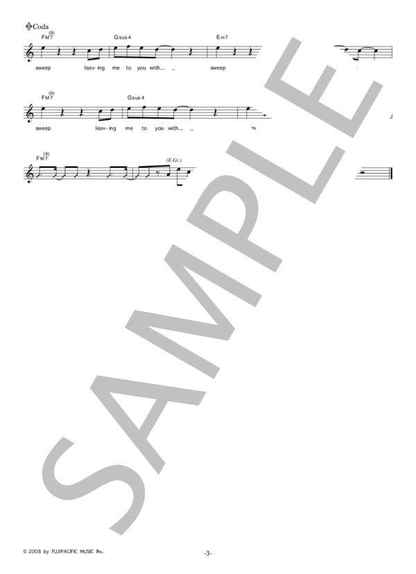winnie 「sweep」 コード・歌詞カード付きメロディ譜 / その他 - サンプル譜面 3/4