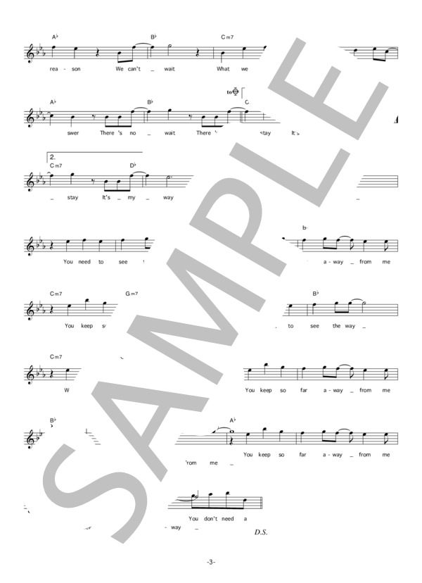 LOCAL SOUND STYLE 「Carry On」 コード・歌詞カード付きメロディ譜 / その他 - サンプル譜面 3/5