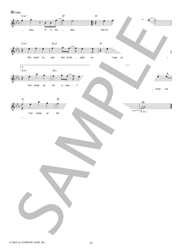 LOCAL SOUND STYLE 「Carry On」 コード・歌詞カード付きメロディ譜 / その他 - サンプル譜面 4/5