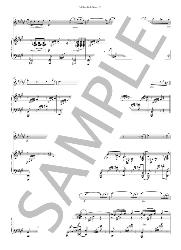 春の歌 (フェリックス・メンデルスゾーン) / アルトサックス 上級 - サンプル譜面 2/5