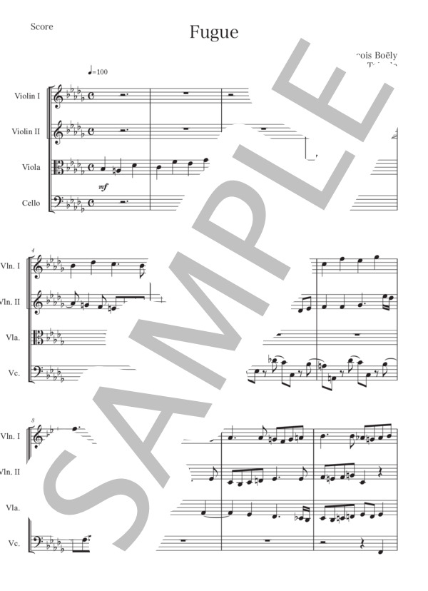 弦楽四重奏のための「フーガ」 (Alexandre・Boëly) / 中級 - サンプル譜面 1/5