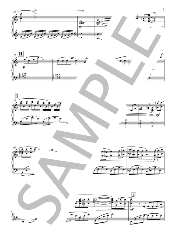 【ピアノ】あの夏へ-One Summer's Day- (中～上級） (久石 譲) / ピアノソロ 中〜上級 - サンプル譜面 3/4