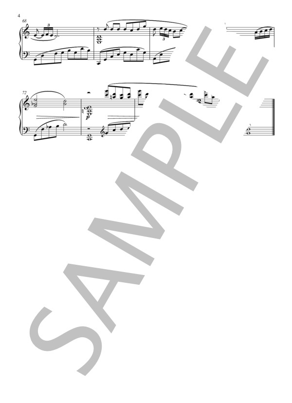 【ピアノ】あの夏へ-One Summer's Day- (中～上級） (久石 譲) / ピアノソロ 中〜上級 - サンプル譜面 4/4