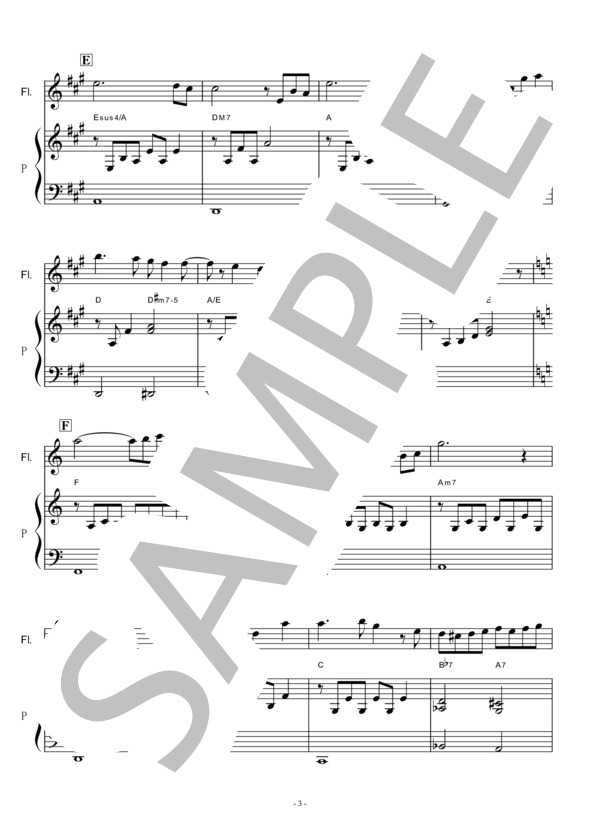 【フルート楽譜】その時歴史が動いた（フルートピアノ伴奏） (谷川 賢作) / 初〜中級 - サンプル譜面 3/5