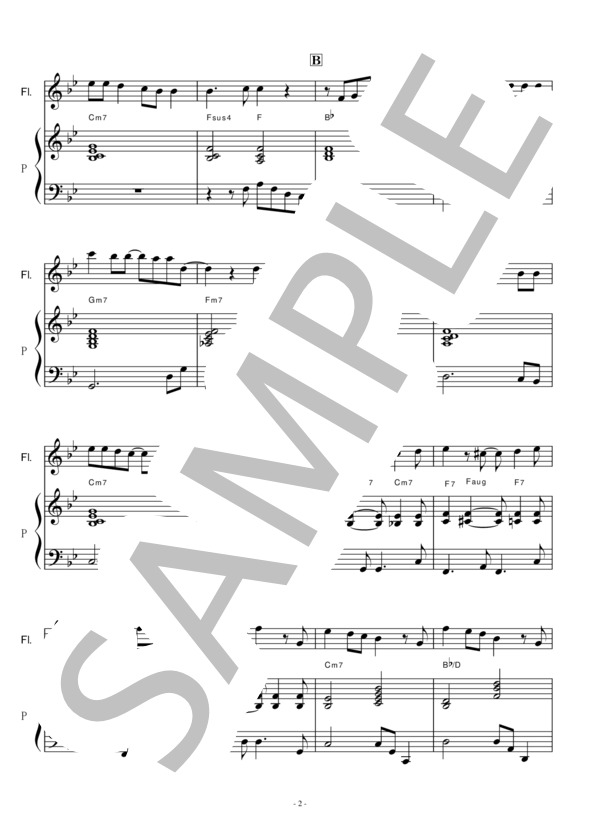 【フルート楽譜】パラボラ(Official髭男dism) (フルートピアノ伴奏） / 初〜中級 - サンプル譜面 2/5