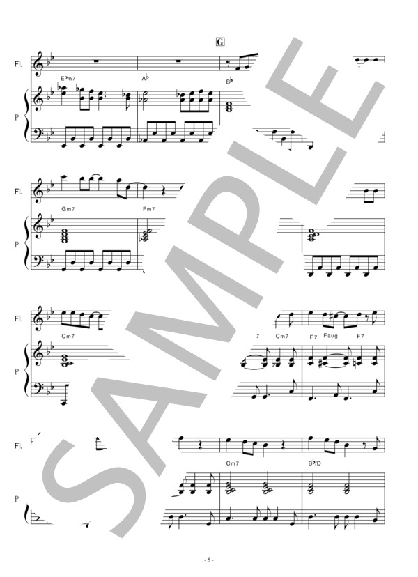 【フルート楽譜】パラボラ(Official髭男dism) (フルートピアノ伴奏） / 初〜中級 - サンプル譜面 5/5