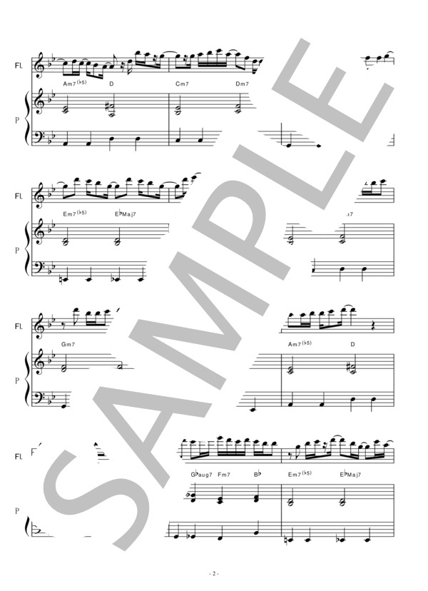 【フルート楽譜】感電（米津玄師）「MIU404」（フルートピアノ伴奏） (米津 玄師) / 初〜中級 - サンプル譜面 2/5