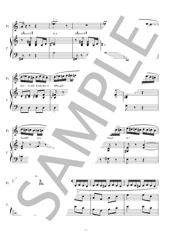 【フルート楽譜】熊蜂の飛行（リムスキー・コルサコフ）（フルートピアノ伴奏)N.Rimsky-Korsakov Flight of the Bumblebee (ニコライ・リムスキー=コルサコフ) / 中〜上級 - サンプル譜面 3/5