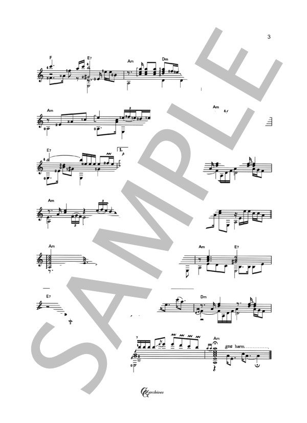 みだれ髪 (船村 徹) / ギターソロ 中級 - サンプル譜面 3/3