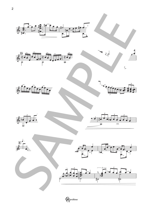 つづれ織りの記憶 (渡辺 俊幸) / ギターソロ 中級 - サンプル譜面 2/5