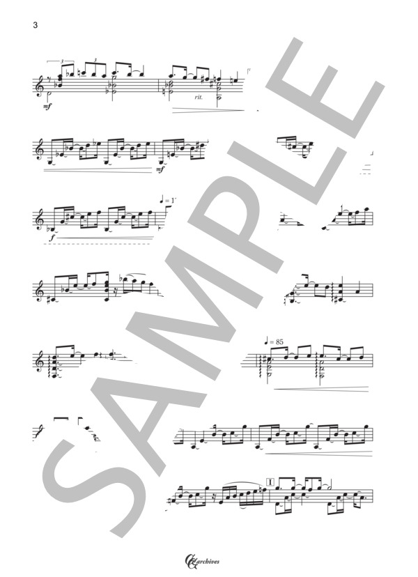 つづれ織りの記憶 (渡辺 俊幸) / ギターソロ 中級 - サンプル譜面 3/5