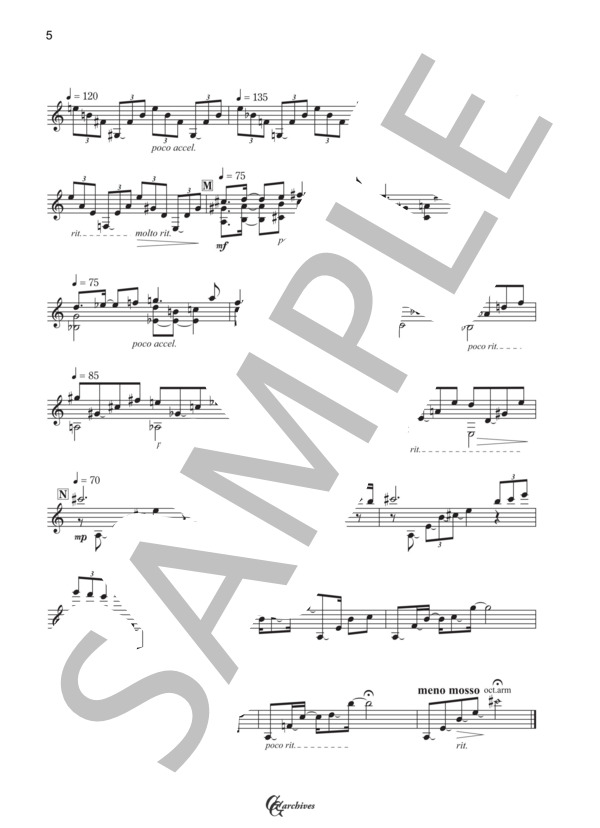 つづれ織りの記憶 (渡辺 俊幸) / ギターソロ 中級 - サンプル譜面 5/5