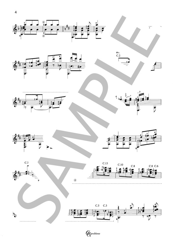 アルベニス：朱色の塔 (イサーク・アルベニス) / ギターソロ 中級 - サンプル譜面 4/5