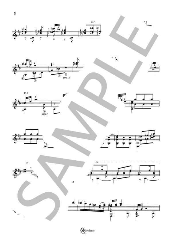 アルベニス：朱色の塔 (イサーク・アルベニス) / ギターソロ 中級 - サンプル譜面 5/5