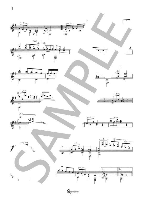 D.スカルラッティ：ソナタL.79K.391 (ドメニコ・スカルラッティ) / ギターソロ 中級 - サンプル譜面 3/3