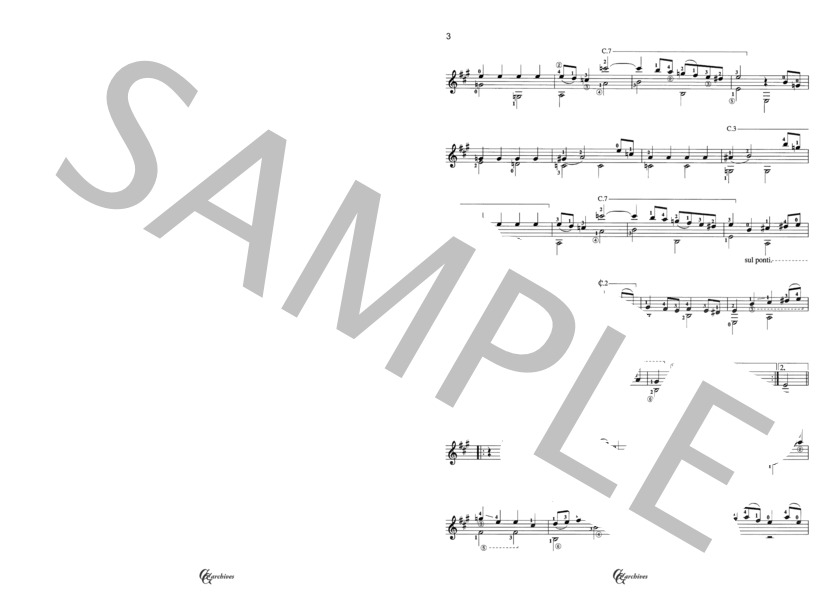 D.スカルラッティ：ソナタL.483K.322 (ドメニコ・スカルラッティ) / ギターソロ 中級 - サンプル譜面 3/4