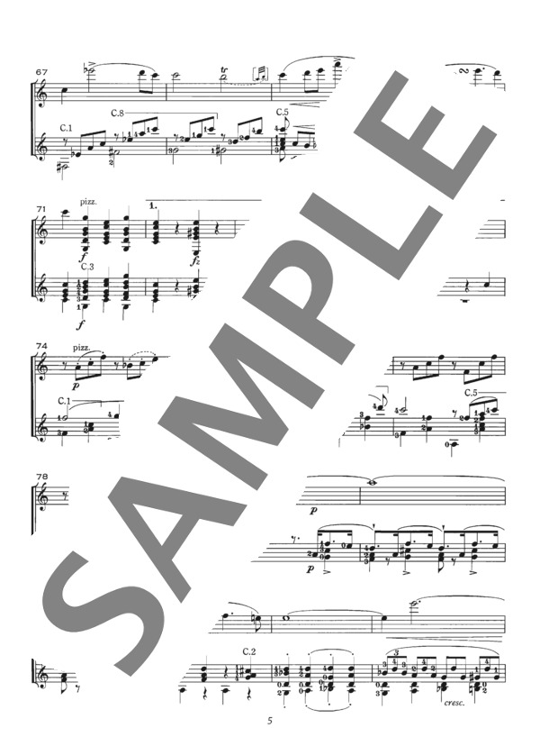 旋律楽器とギターのためのアルペジョーネ・ソナタ (フランツ・シューベルト) / ギター室内楽 中〜上級 - サンプル譜面 5/5