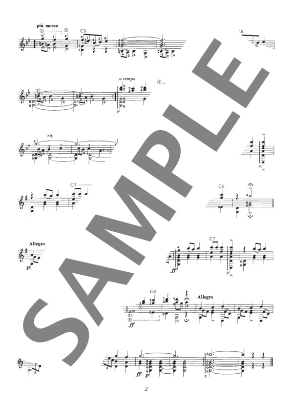 12のスペイン舞曲 (エンリケ・グラナドス) / ギターソロ 中〜上級 - サンプル譜面 2/5