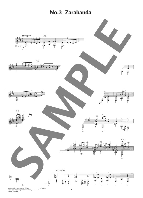 12のスペイン舞曲 (エンリケ・グラナドス) / ギターソロ 中〜上級 - サンプル譜面 5/5